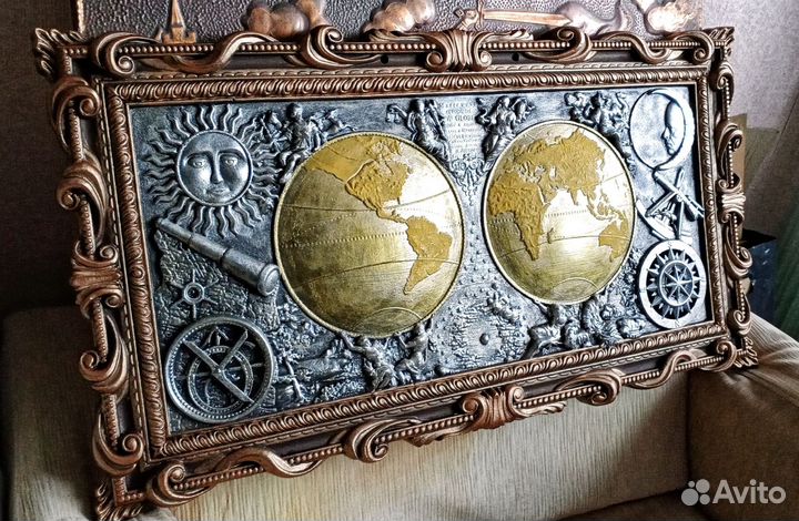 Барельеф панно Карта Известного Мира