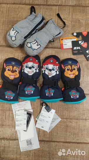 Варежки с мишками р. 92 и р.104