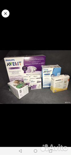 Молокоотсос philips avent электрический+medela мех