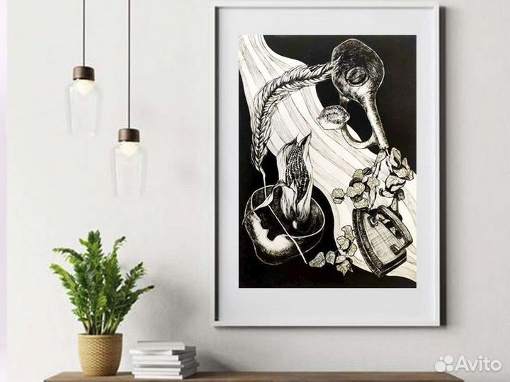 Декоративный натюрморт/420*594 мм