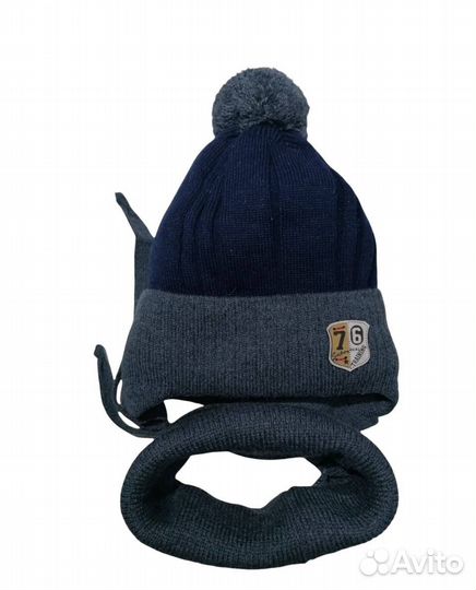 Шапка зимняя для мальчиков со снудом