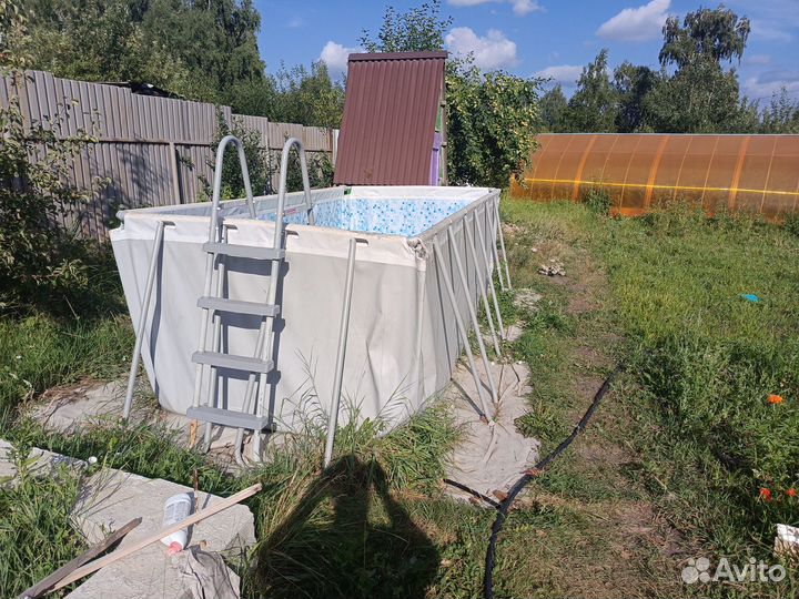 Каркасный бассейн прямоугольный бу