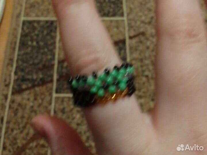 Кольцо из бисера бисер чешский