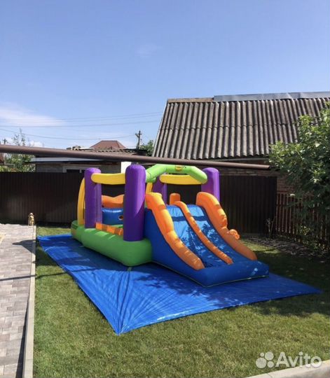 Детский надувной батут с горкой прокат