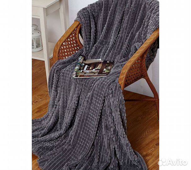 Плед GoodNight Велсофт Velvet 200х220, серый