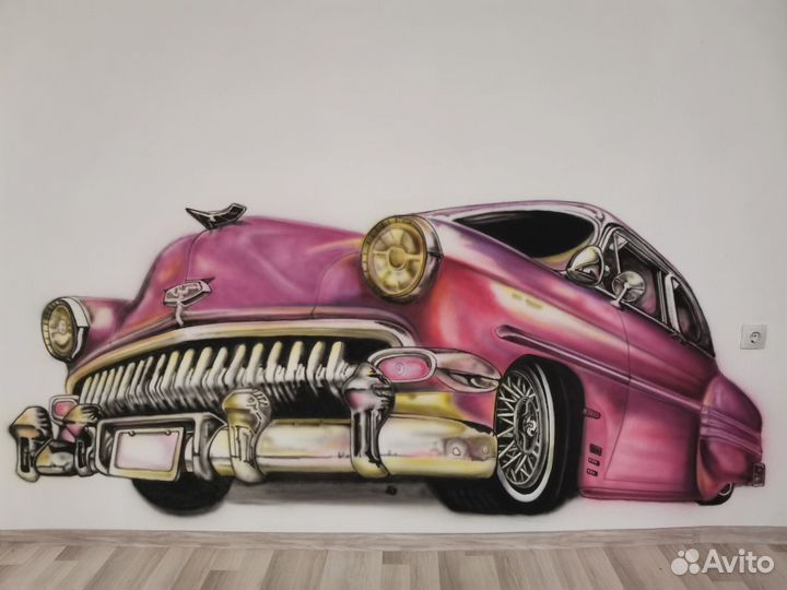 Художественная роспись стен. Аэрография 3D рисунок