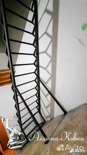 Лестница под зашивку с 2-мя забежными ступенями