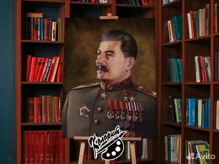 Портреты Путина и Сталина 80х100 см