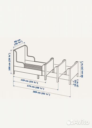 Детская раздвижная кровать IKEA