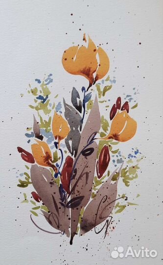 Акварель в интерьер