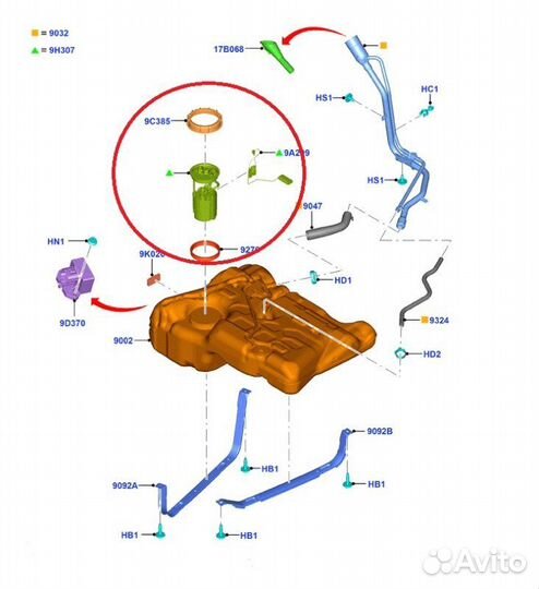 Бензонасос в сборе Ford Kuga легковой универсал