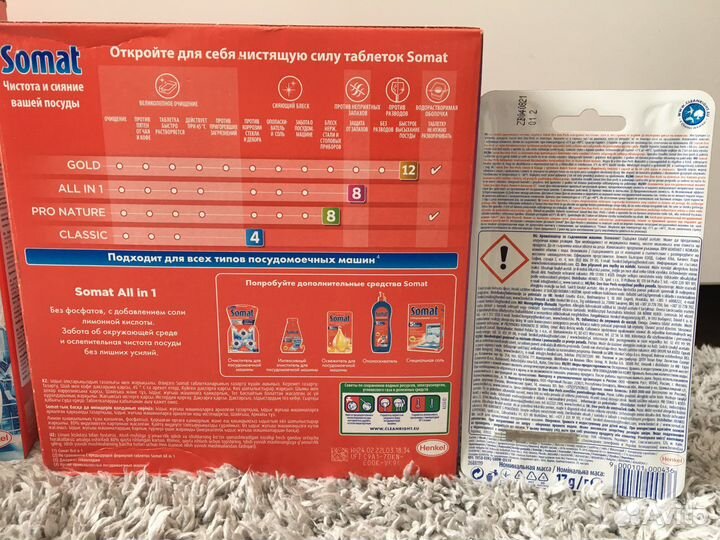 Таблетки и ополаскиватель Somat для ппм