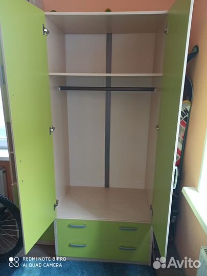 Шкаф, стол (комп), пенал верт., +2 антресоли-полки