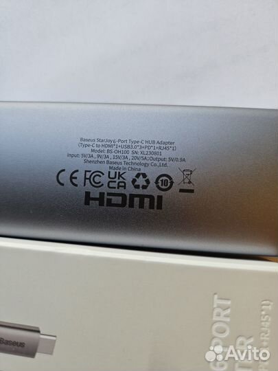 Хаб разветвитель Baseus 6 в 1 Type-C Hub BS-OH100