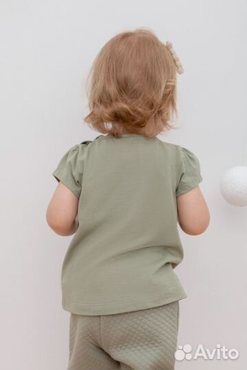 Футболка для девочки Crockid кр 302260 оливк (68)