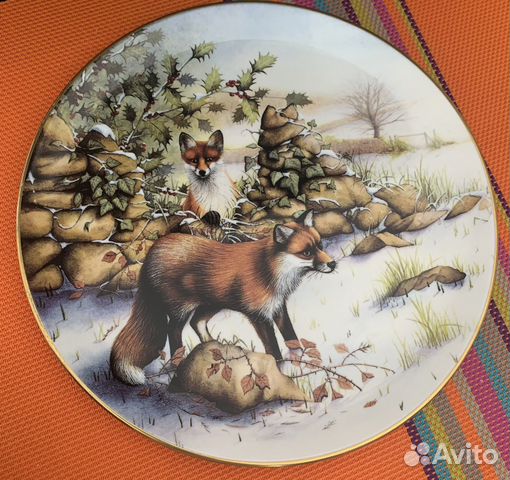 Декоративная тарелка с лисой