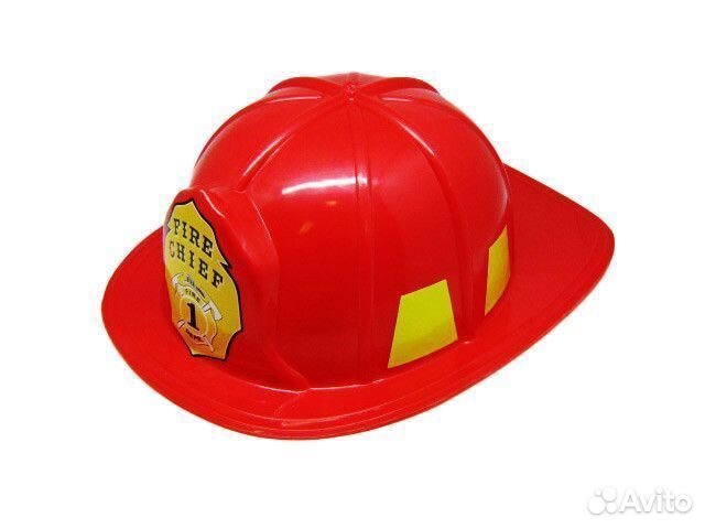 Каска пожарного красная аксессуар к костюму