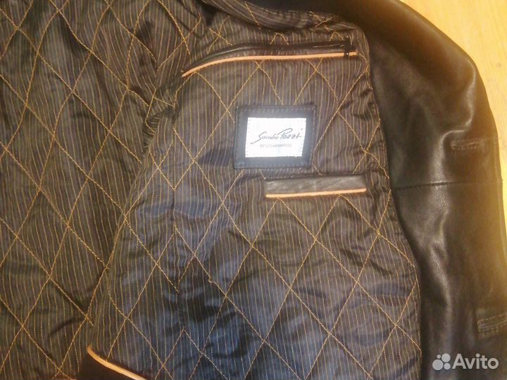 Кожаный мужской пиджак, фирменный, телячья кожа