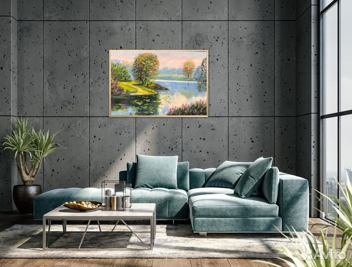 Картина маслом пейзаж»Рассвет»,и «Горное озеро»