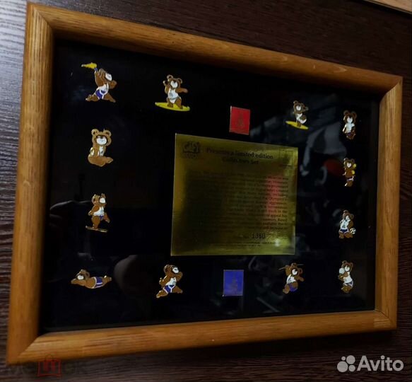 Мишка Олимпийский набор знаков США в рамке