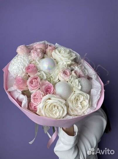 Букет цветов «Нежная зимняя палитра»