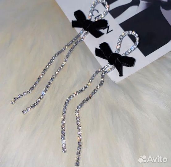 Серьги вечерние стразы