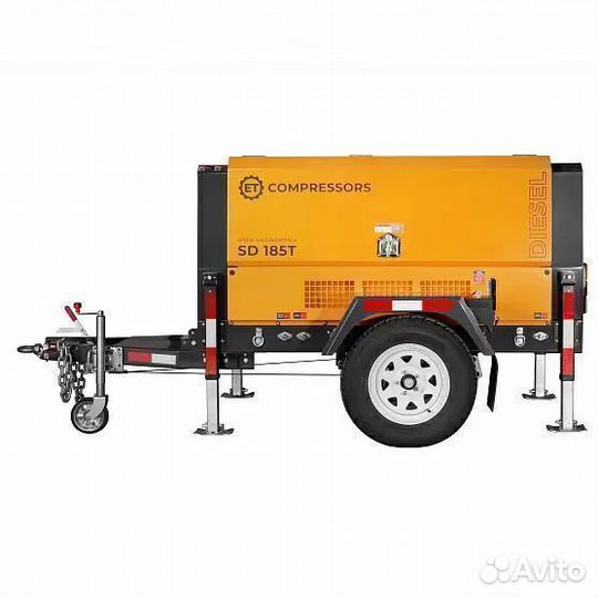 Компрессор дизельный 5,2 куба 7 Бар на шасси
