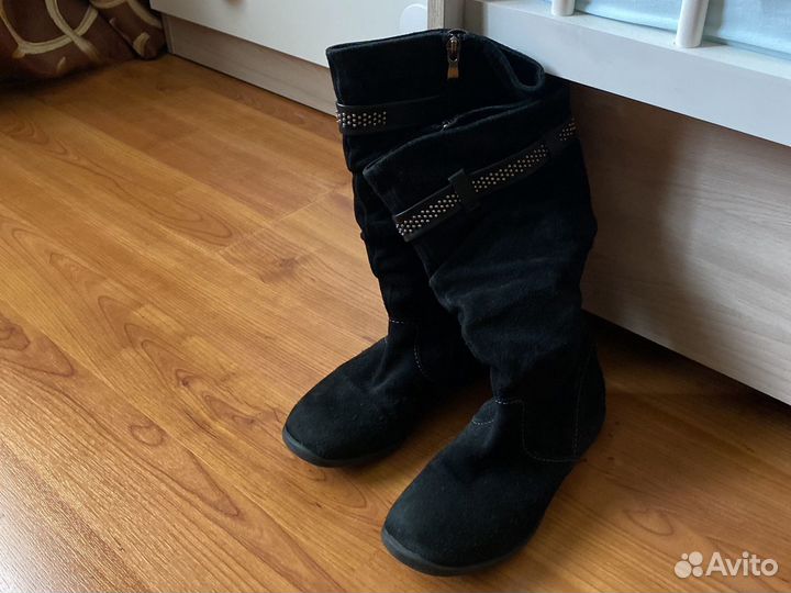 Сапоги для девочки замшевые