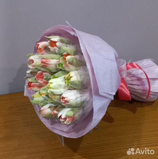 Зефирный букетик тюльпанов