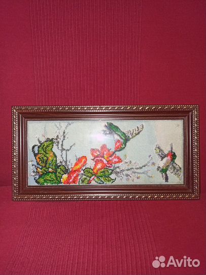 Картина вышитая крестом и бисеррм
