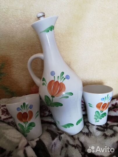 Форфоровый кувшин со стаканчик ами, СССР