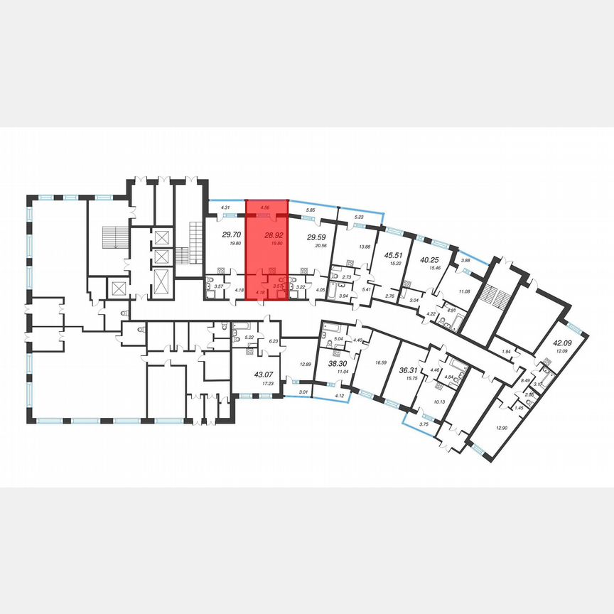 Квартира-студия, 32,1 м², 1/22 эт.