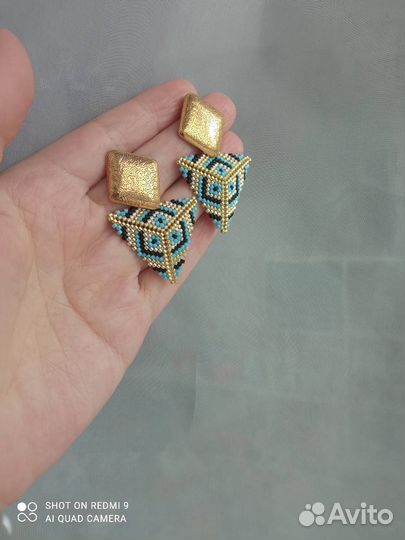 Серьги из японского бисера
