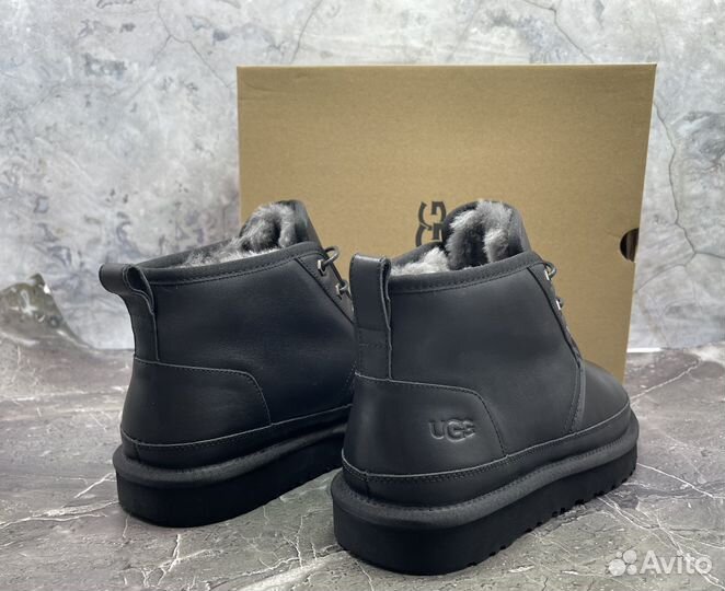 Угги Мужские Ugg Boot Neumel Black Leather