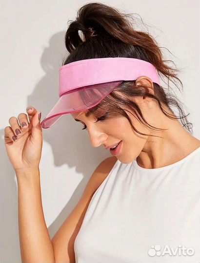 Летний женский козырек от солнца, цвет розовый