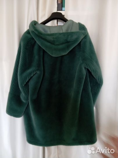 Дубленка двусторонняя B-unique с капюшоном