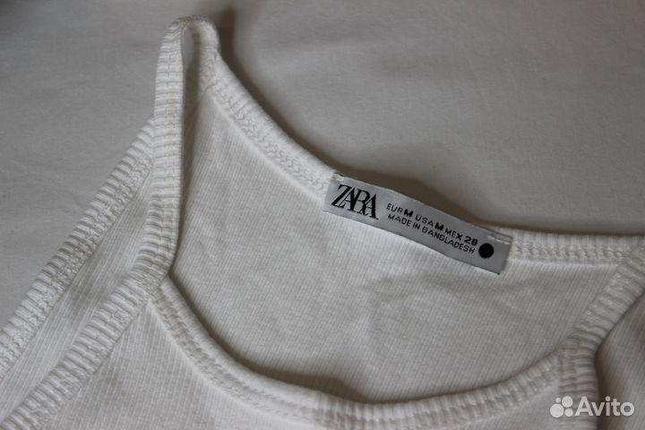 Топ в рубчик базовый Zara хлопок М