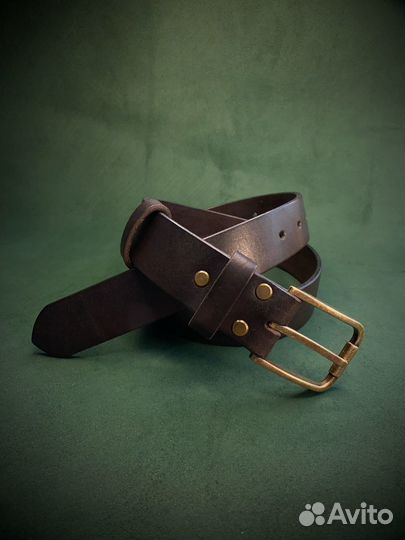 Ремень мужской кожаный ручной работы из кожи быка
