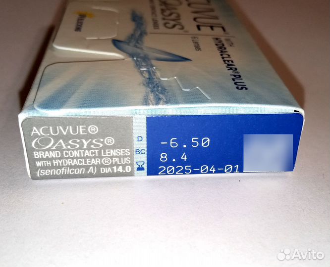 Линзы контактные acuvue oasys двухнедельные -6.5