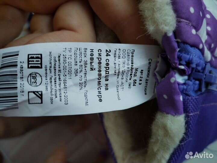 Сапожки демисезонные 24