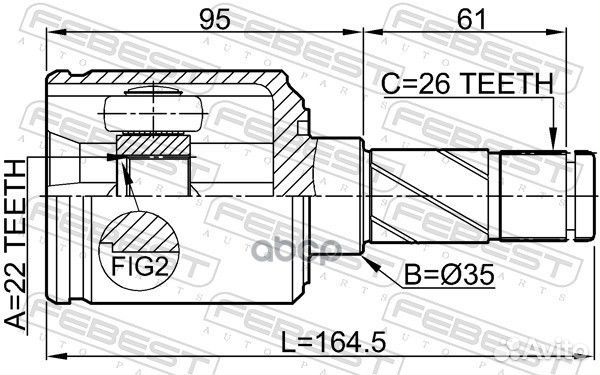 Шрус внутренний зад Febest 1863 lriufr2RB