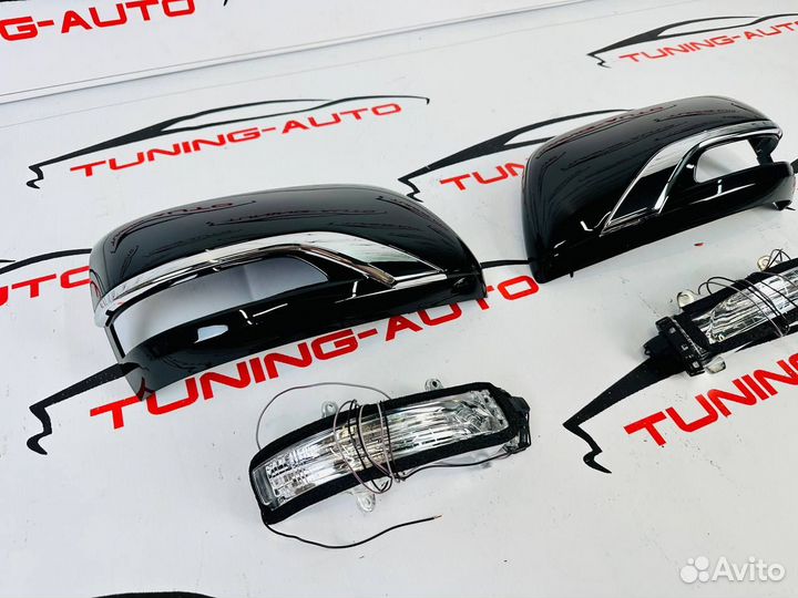 Корпуса зеркал Toyota Land Cruiser 200 2012-20 Executive с пов-ом (черные)