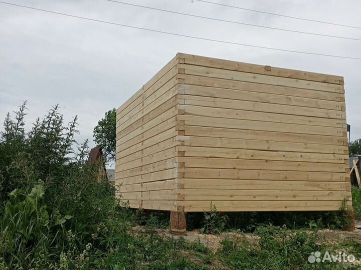 Сруб бани из бруса