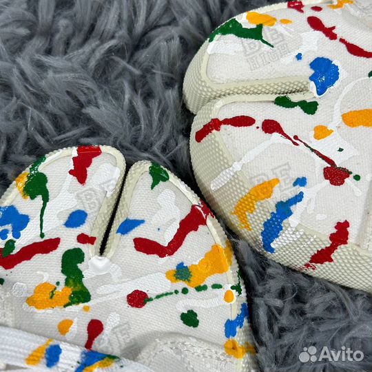 Maison margiela tabi paint кеды белые