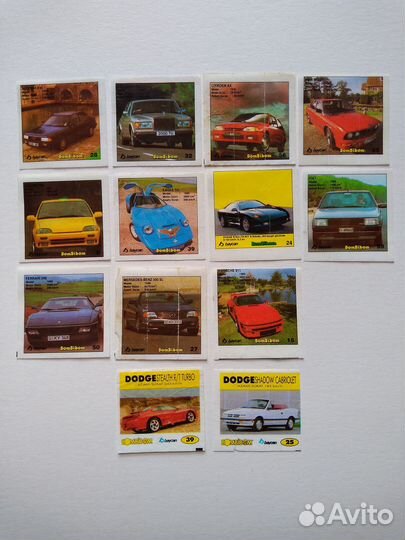 Вкладыши от жвачек 90 х