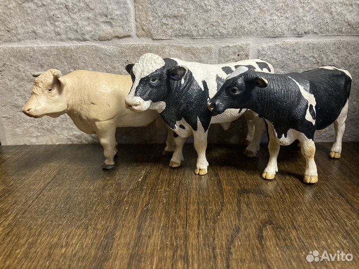 Быки и корова Schleich и Papo