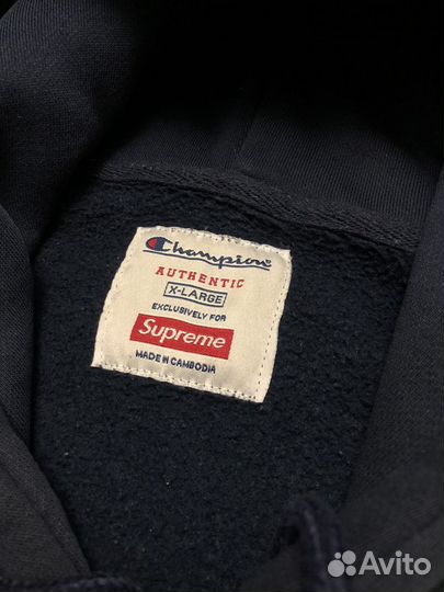 Худи Supreme x Champion Stacked C Hooded Swea