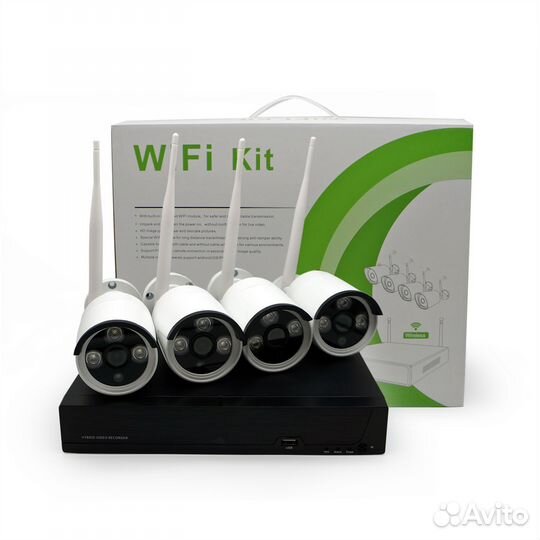 NEW Топ комплект видеонаблюдения 4 камеры ip wi-fi
