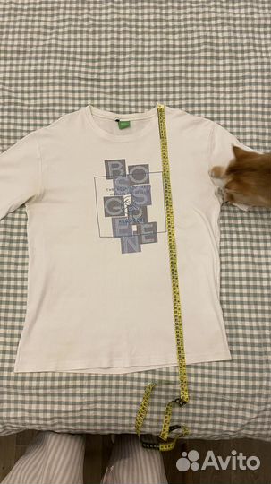Футболка мужская белая boss, оригинал 54 размер