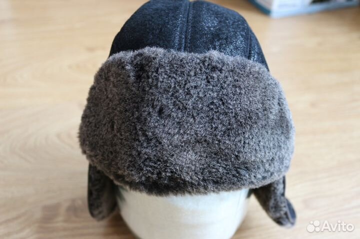 Шапка Натуральный мех и кожа